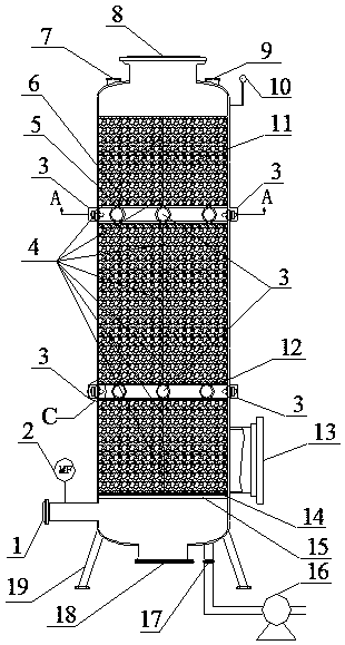 Embedded microwave cyclic adsorption-desorption column and operation method thereof