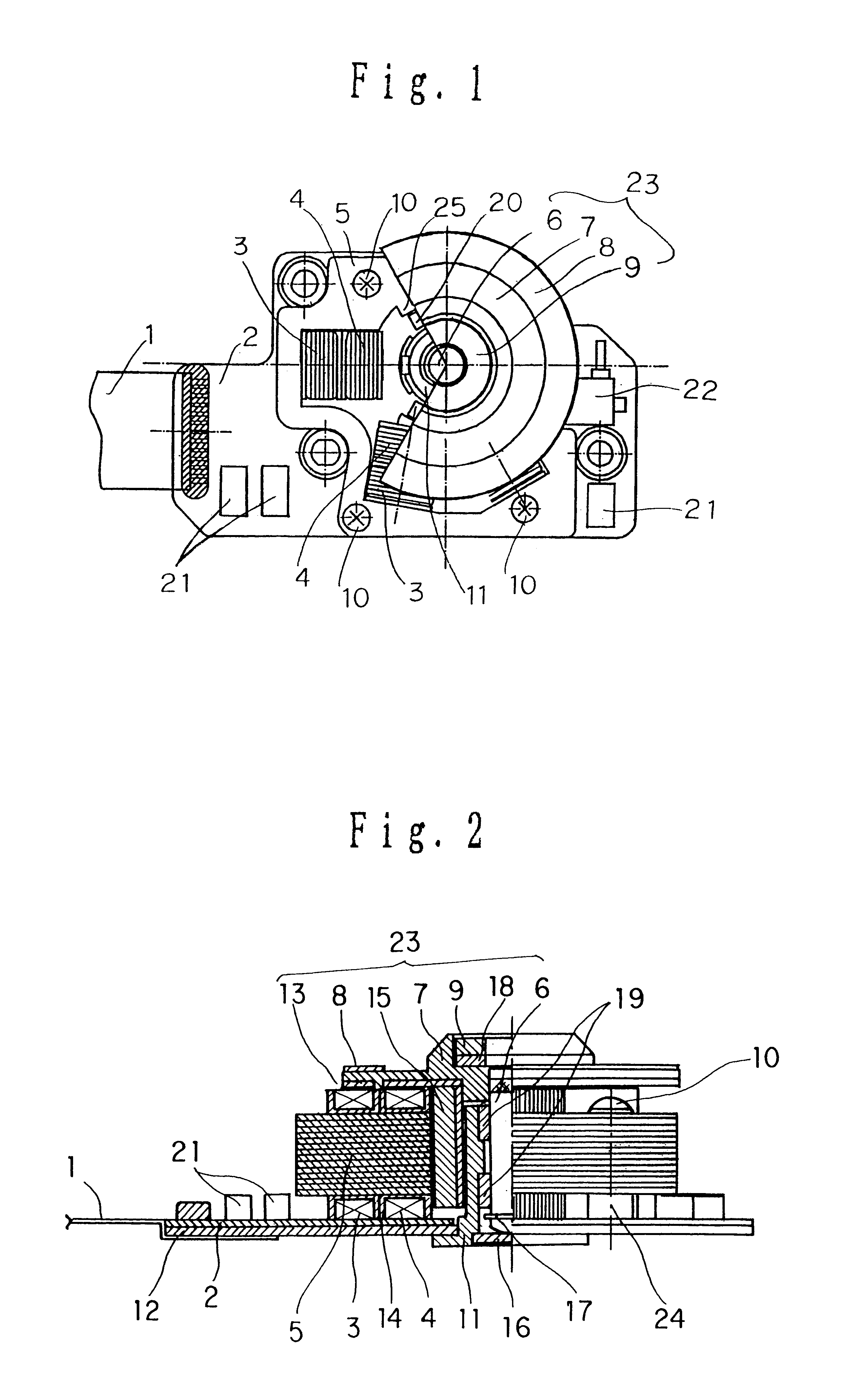 Motor structure for use with optical disks