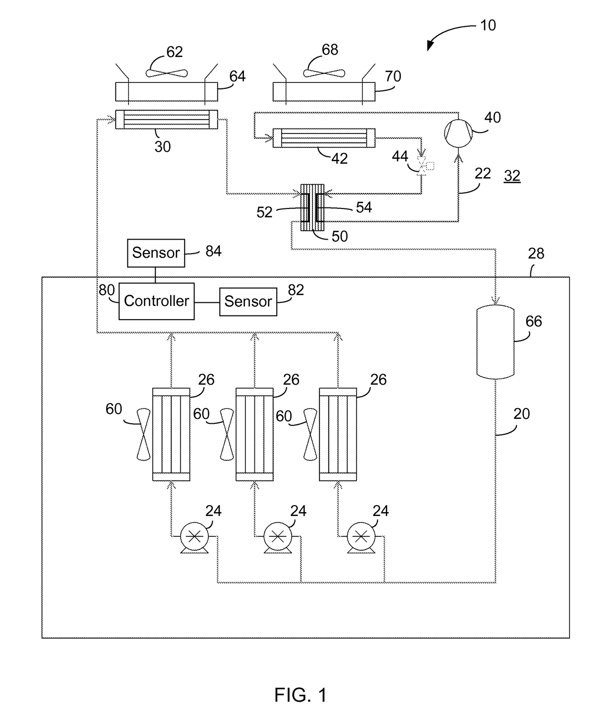 Pumped liquid cooling system using a phase change fluid with additional subambient cooling