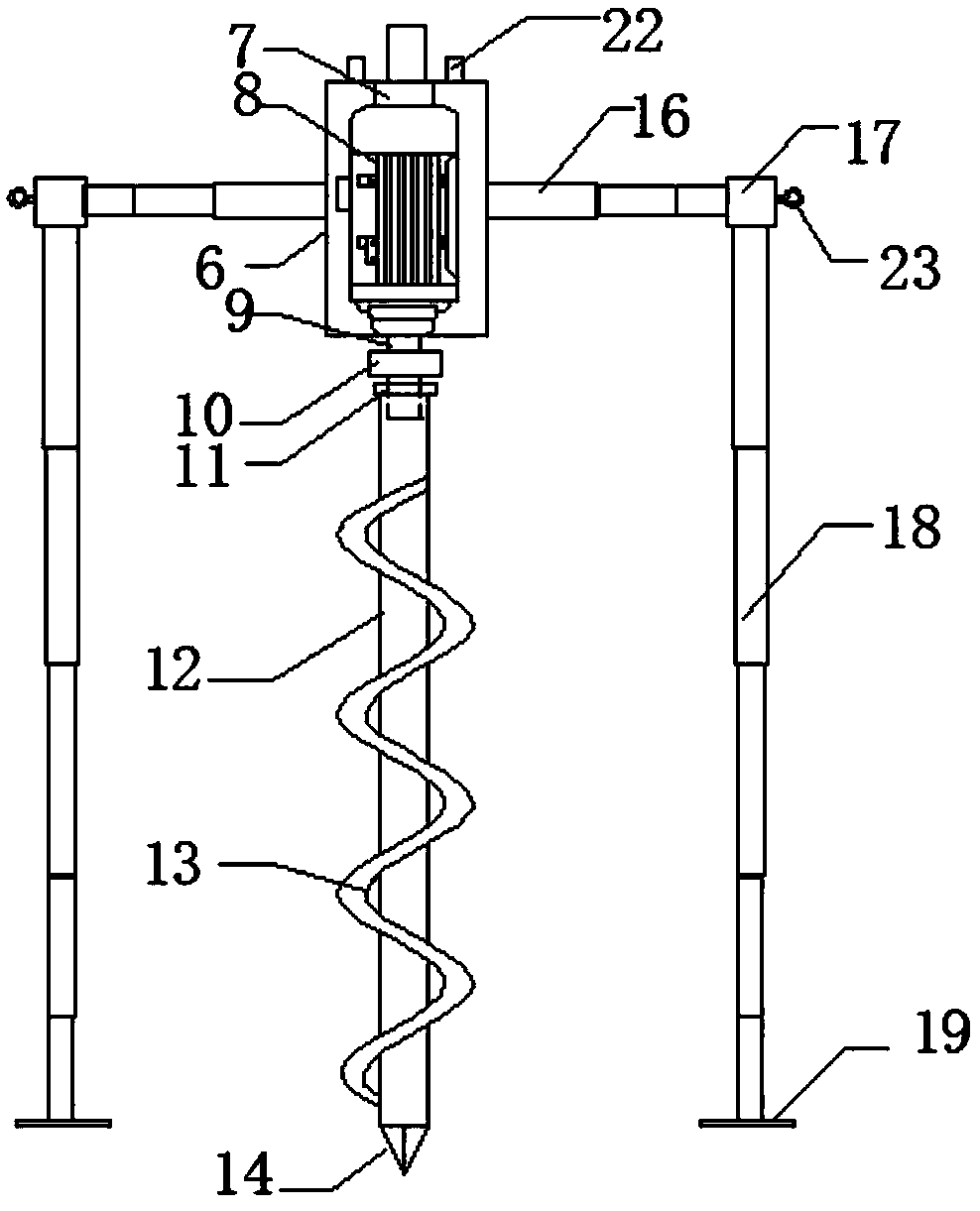 Optimized planting machine digger for urban afforestation