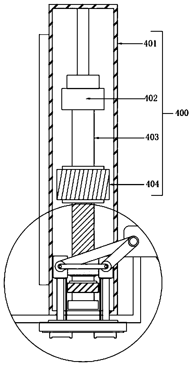 Cam push rod type material pressing device with numerical control punch press frame and method