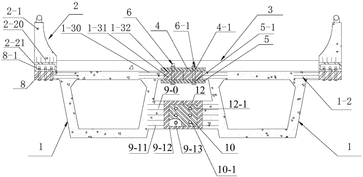 Fully-assembled prefabricated concrete girder bridge superstructure and construction method thereof