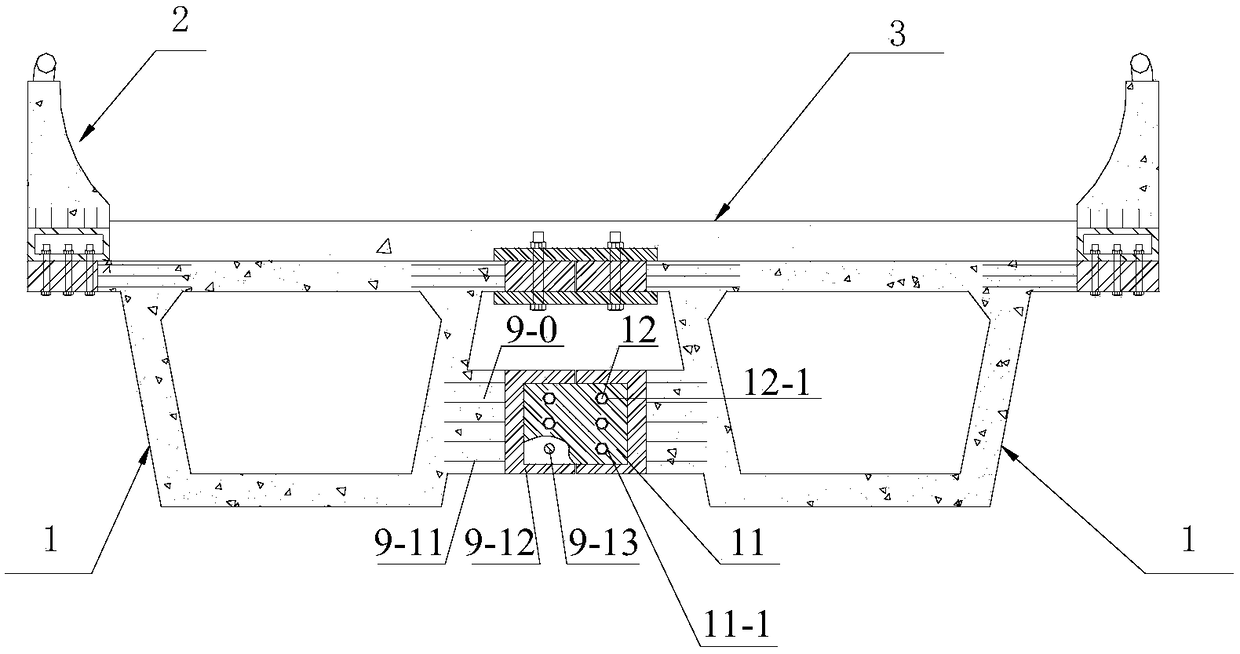 Fully-assembled prefabricated concrete girder bridge superstructure and construction method thereof