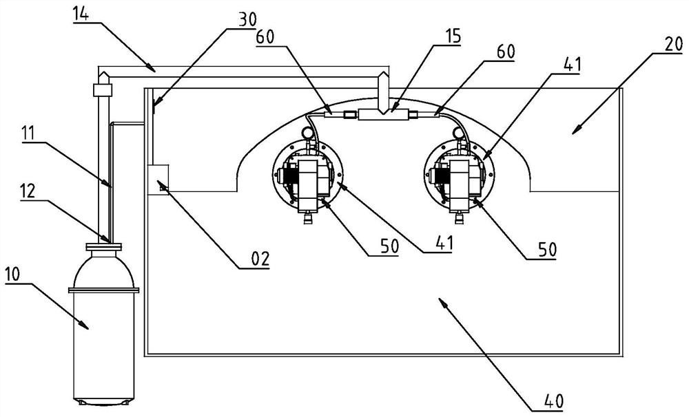 Fire extinguishing device of oil field heating furnace