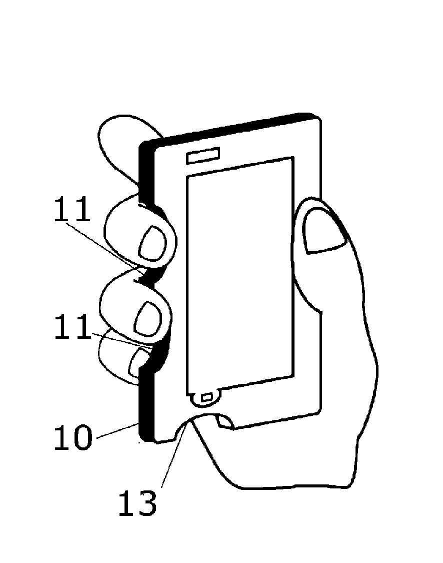 Ergonomic case for a smartphone