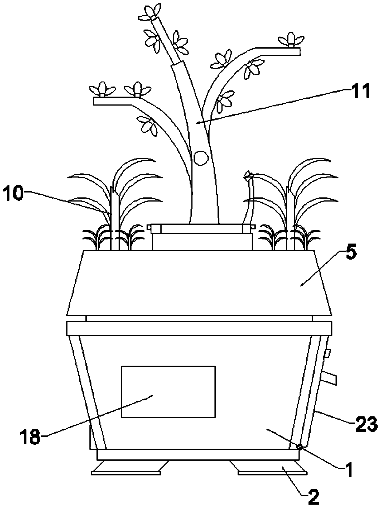 Gear transmission type rotating ornamental flowerpots capable of combining planting of multiple plants