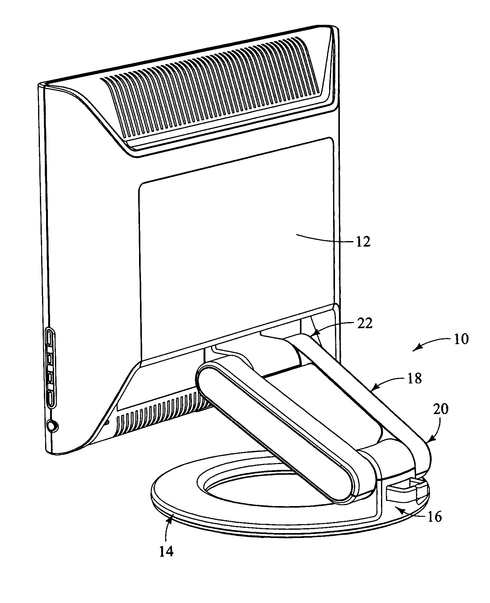 Thin computer monitor support apparatus