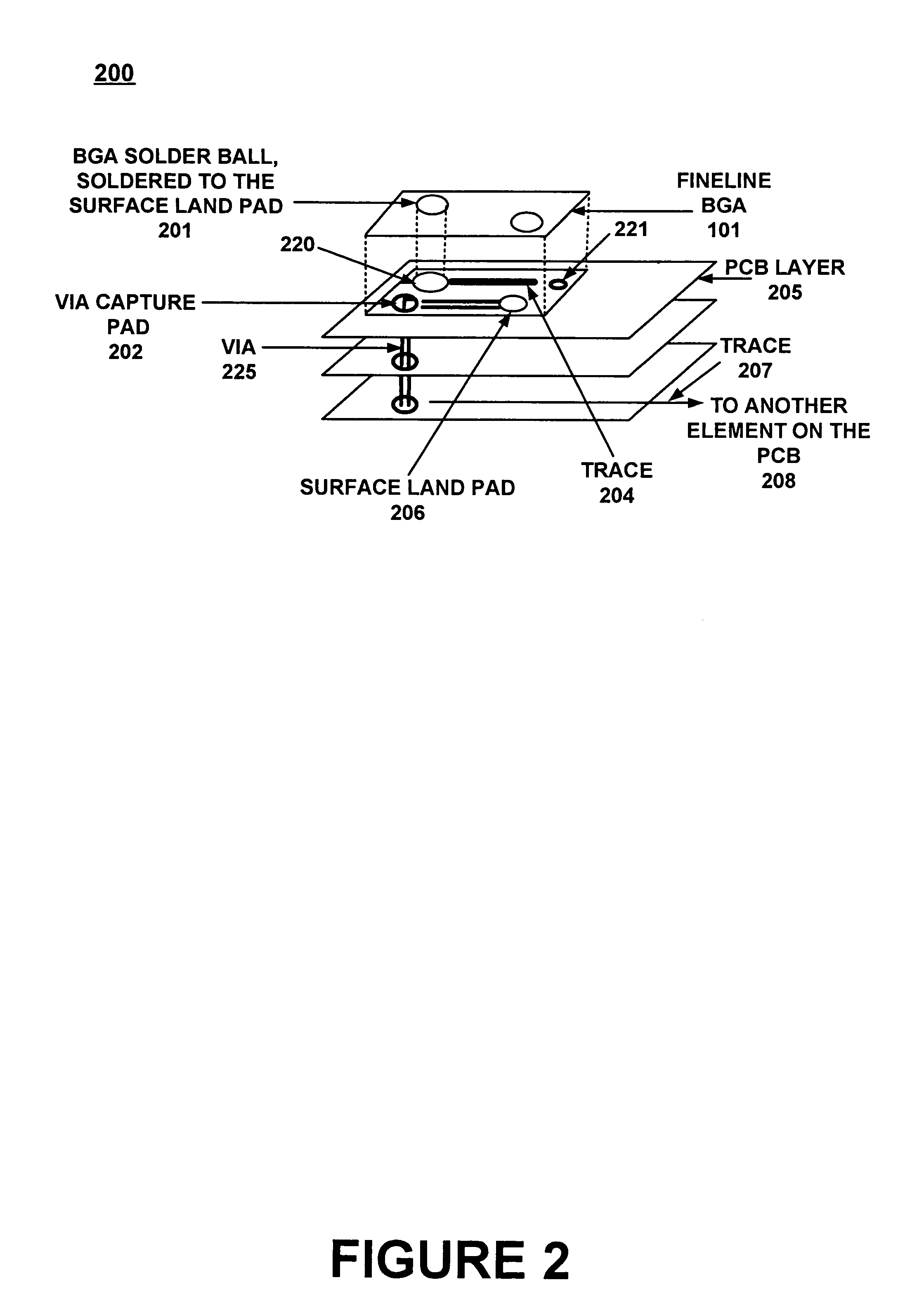 System for arraying surface mount grid array contact pads to optimize trace escape routing for a printed circuit board