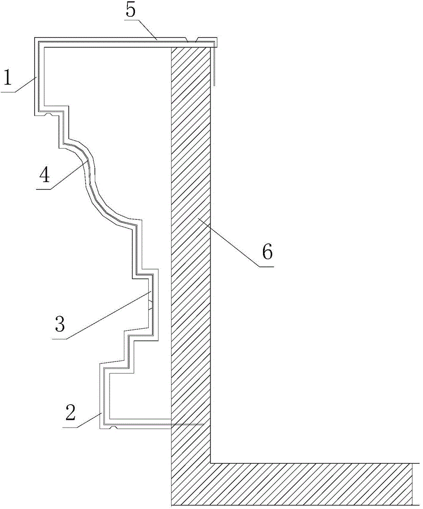 Exterior wall glass-fiber reinforced concrete coping type installation method