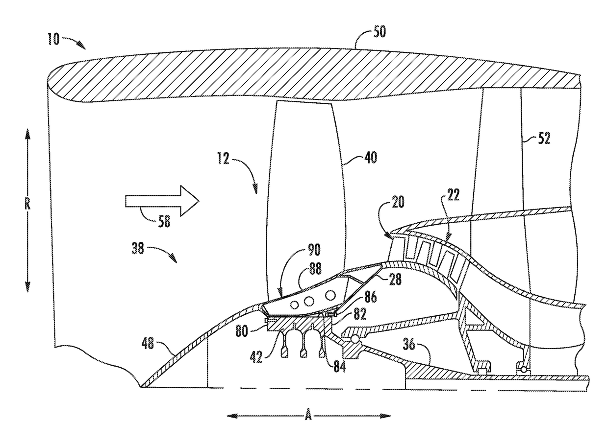 Low modulus insert for a component of a gas turbine engine