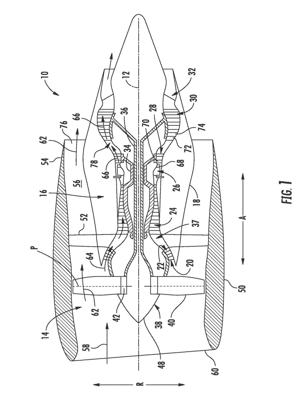 Low modulus insert for a component of a gas turbine engine