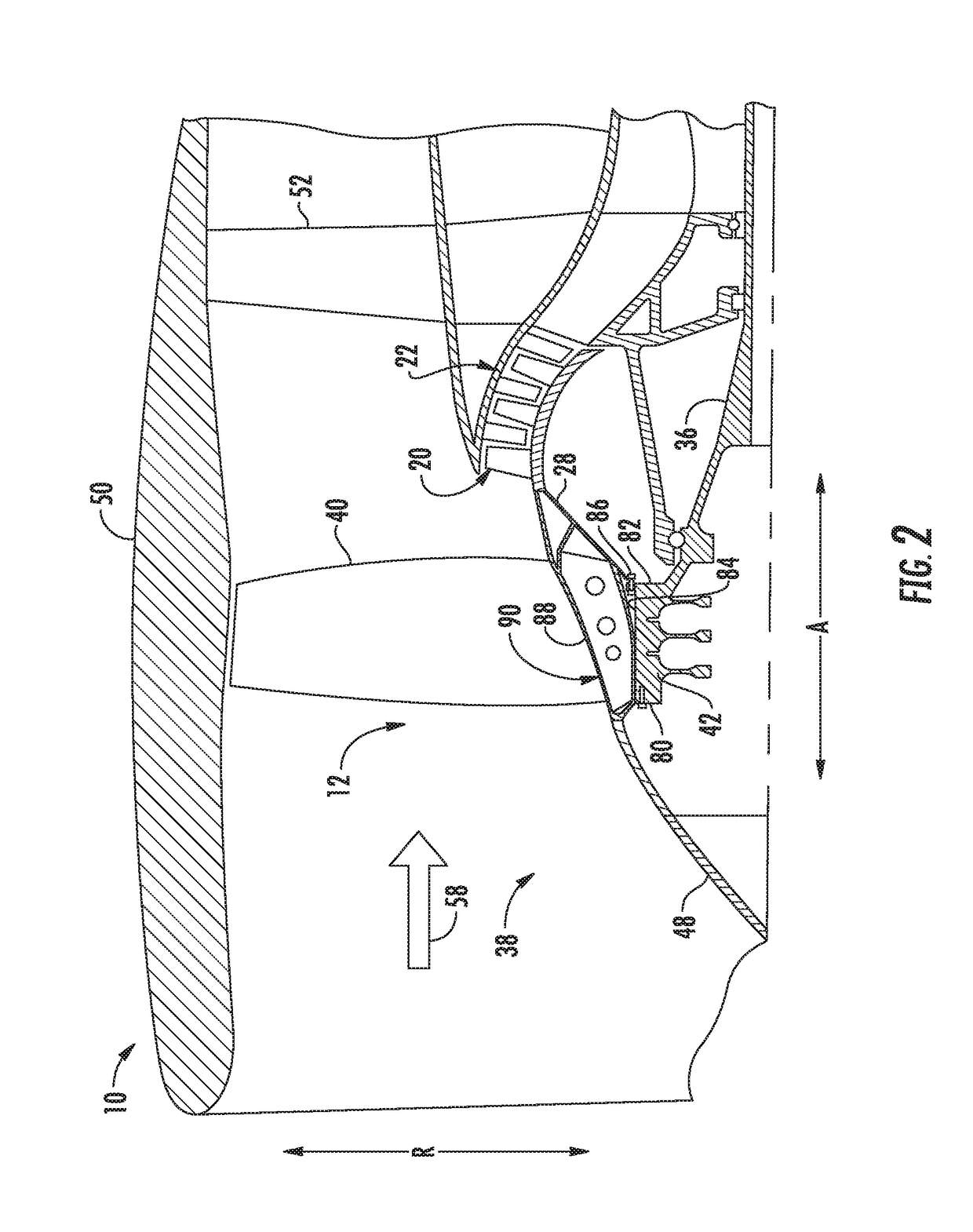 Low modulus insert for a component of a gas turbine engine