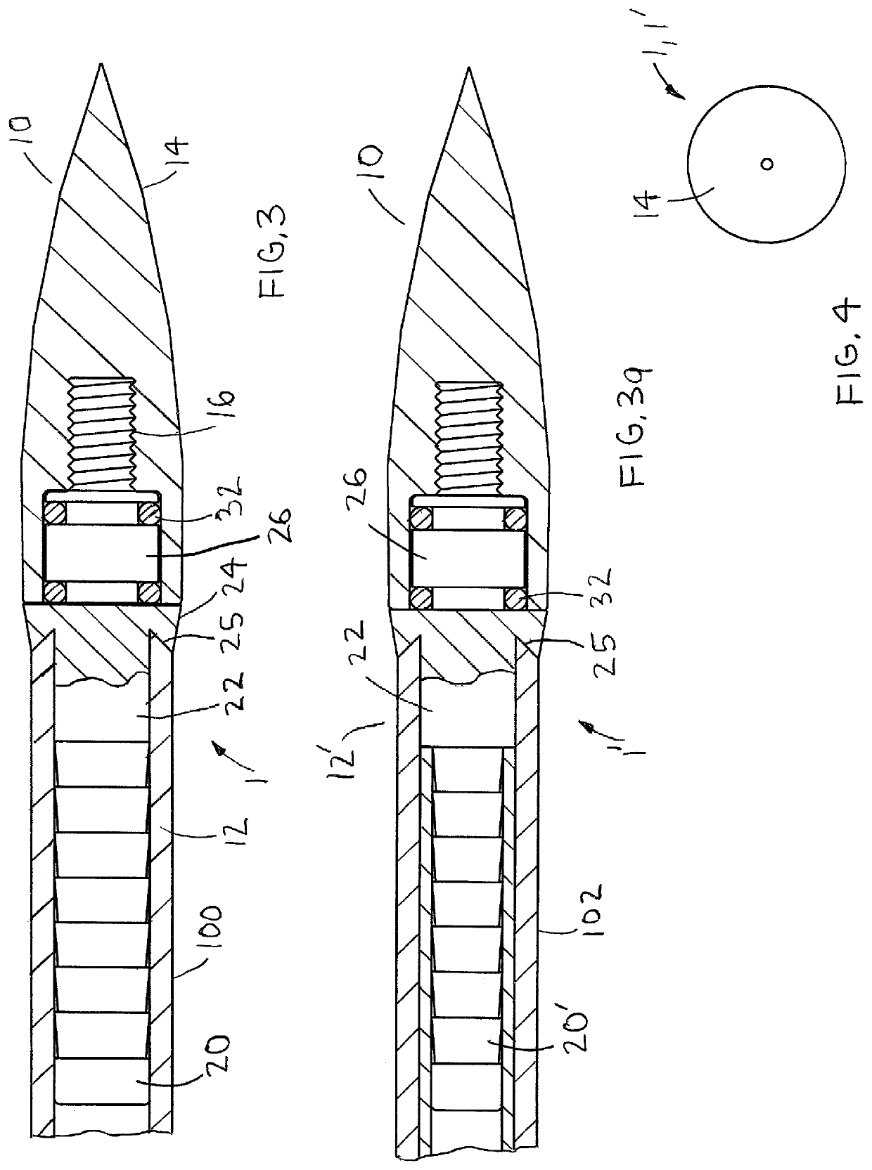 Arrow insert with threaded stem for retaining an arrow tip