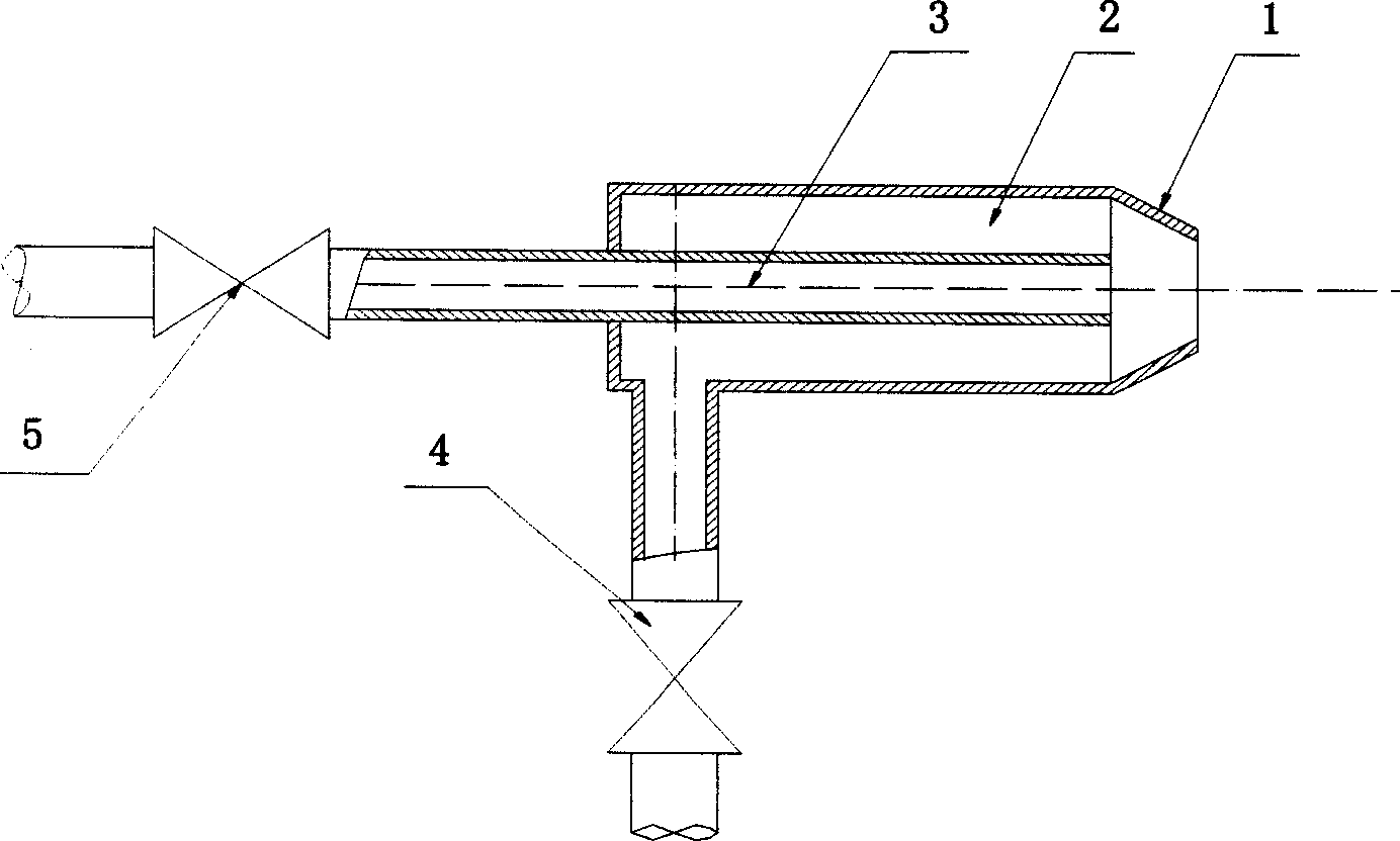 Sensitizing method of emulsified explosive and gas flow nozzle used