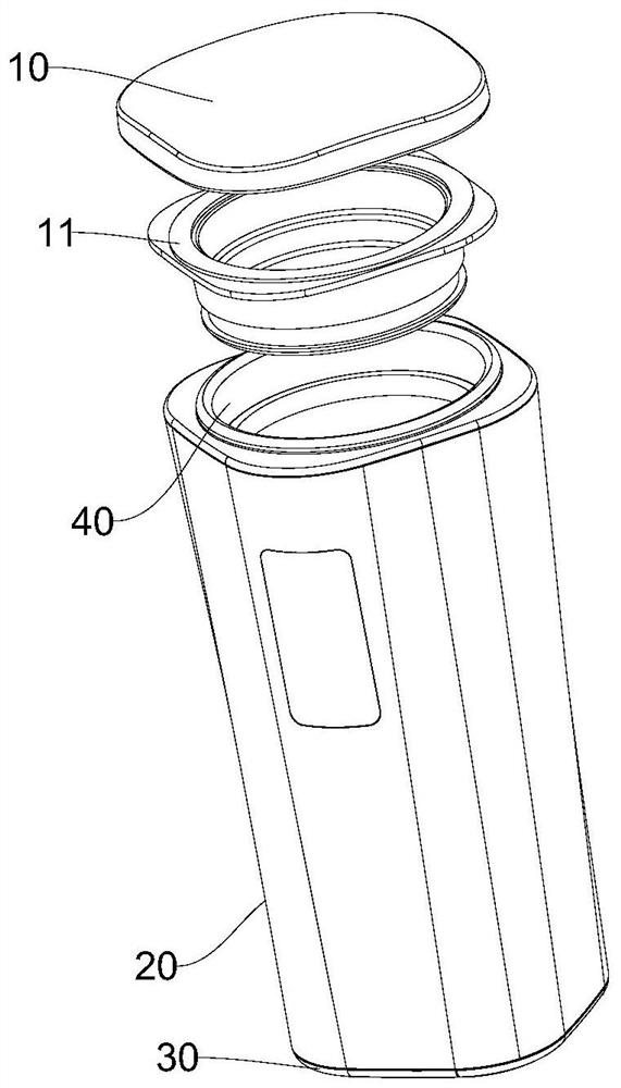 Container with temperature and liquid level display function and water cup