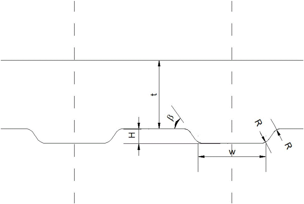 Wide load boiler water cooled wall internal threaded pipe with fins with arc-shaped transition sections