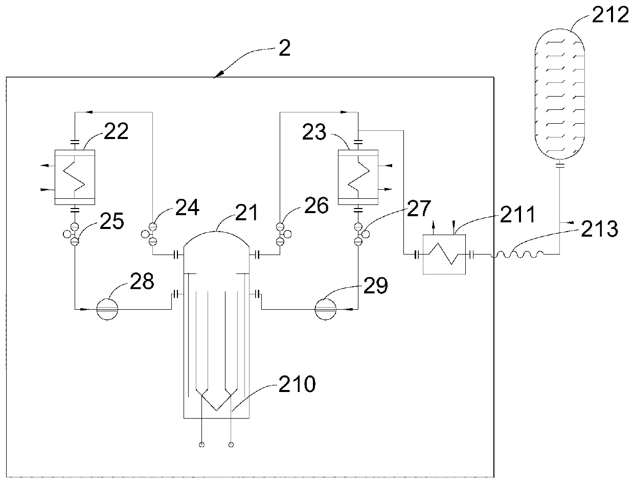 Test device for simulating marine nuclear reactor fluid natural circulation loop