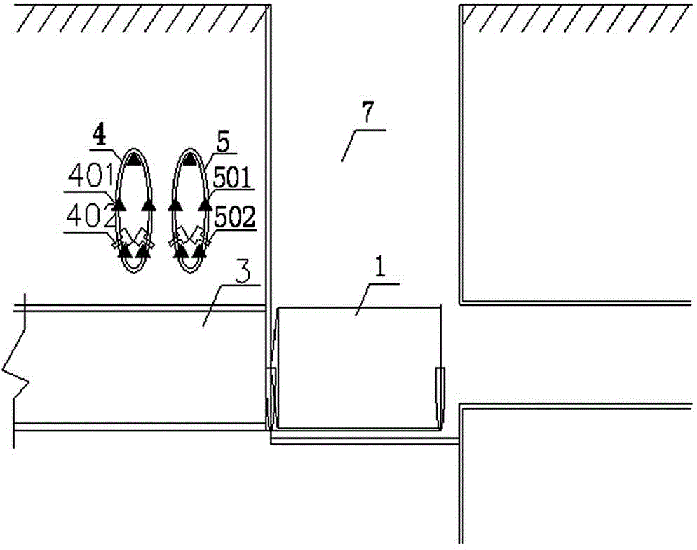 Construction method of close-range down-traversing operation lines at initial stages or receiving stages of shield