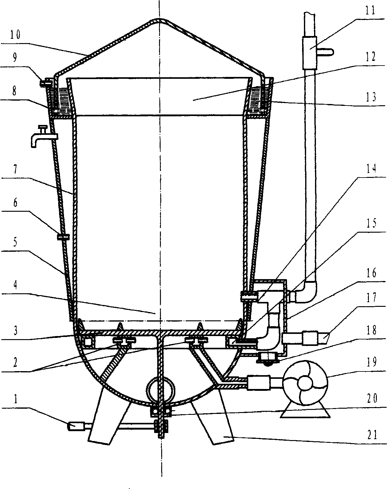 Pulverization-free, dampness-resistant, coke tar-free biomass gasification oven preventing burning out