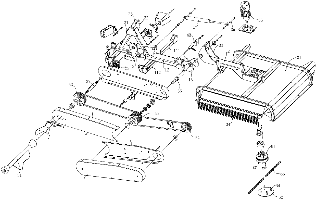 A horizontal rough cutting machine