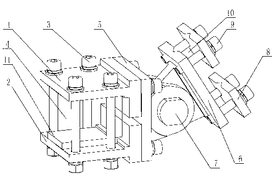 Sensor installation structure in circular seam back-chipping edge milling machine