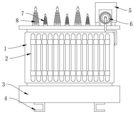 Resin casting dry-type distribution transformer and preparation method thereof