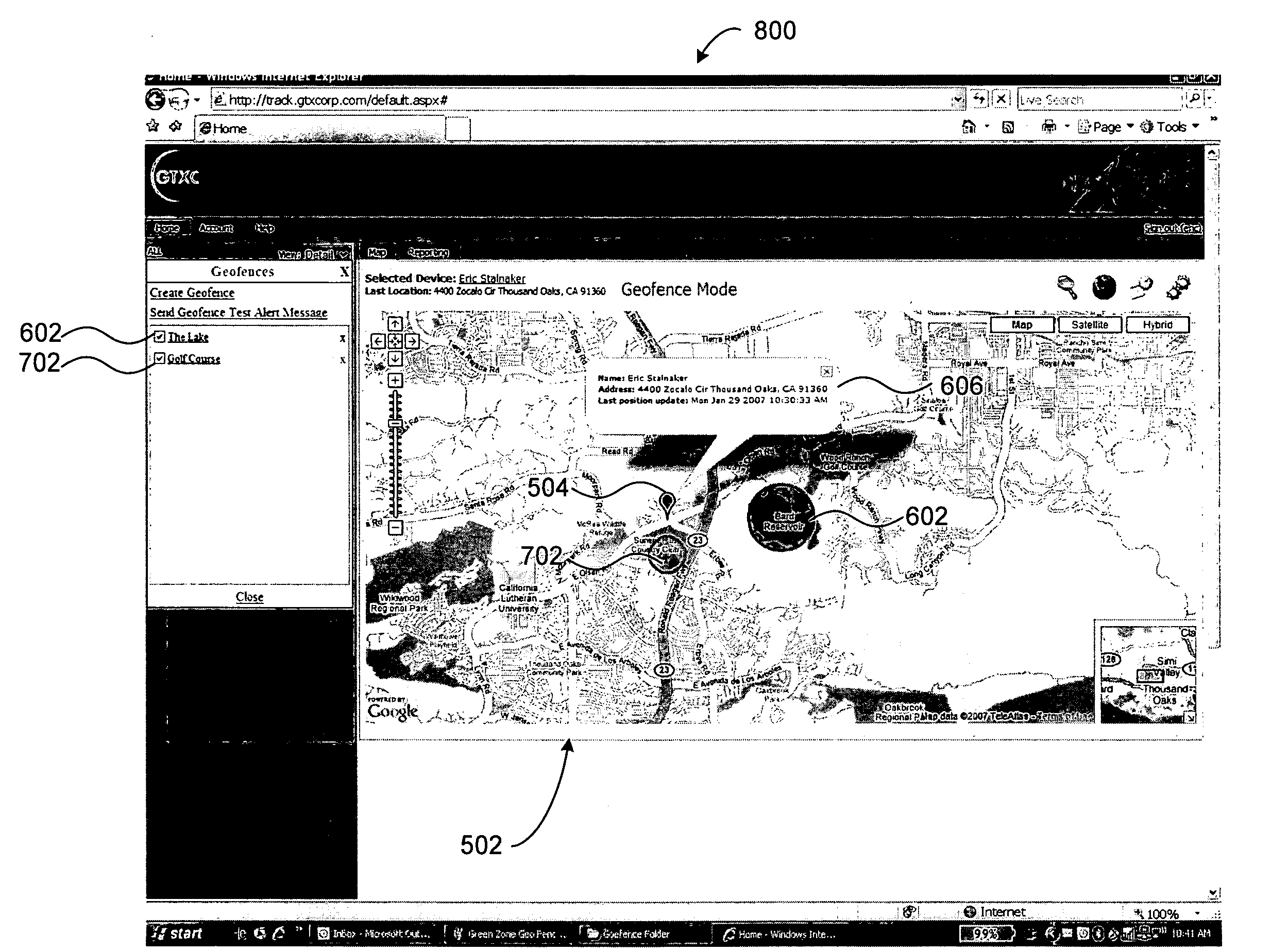 System and method for monitoring the location of a tracking device