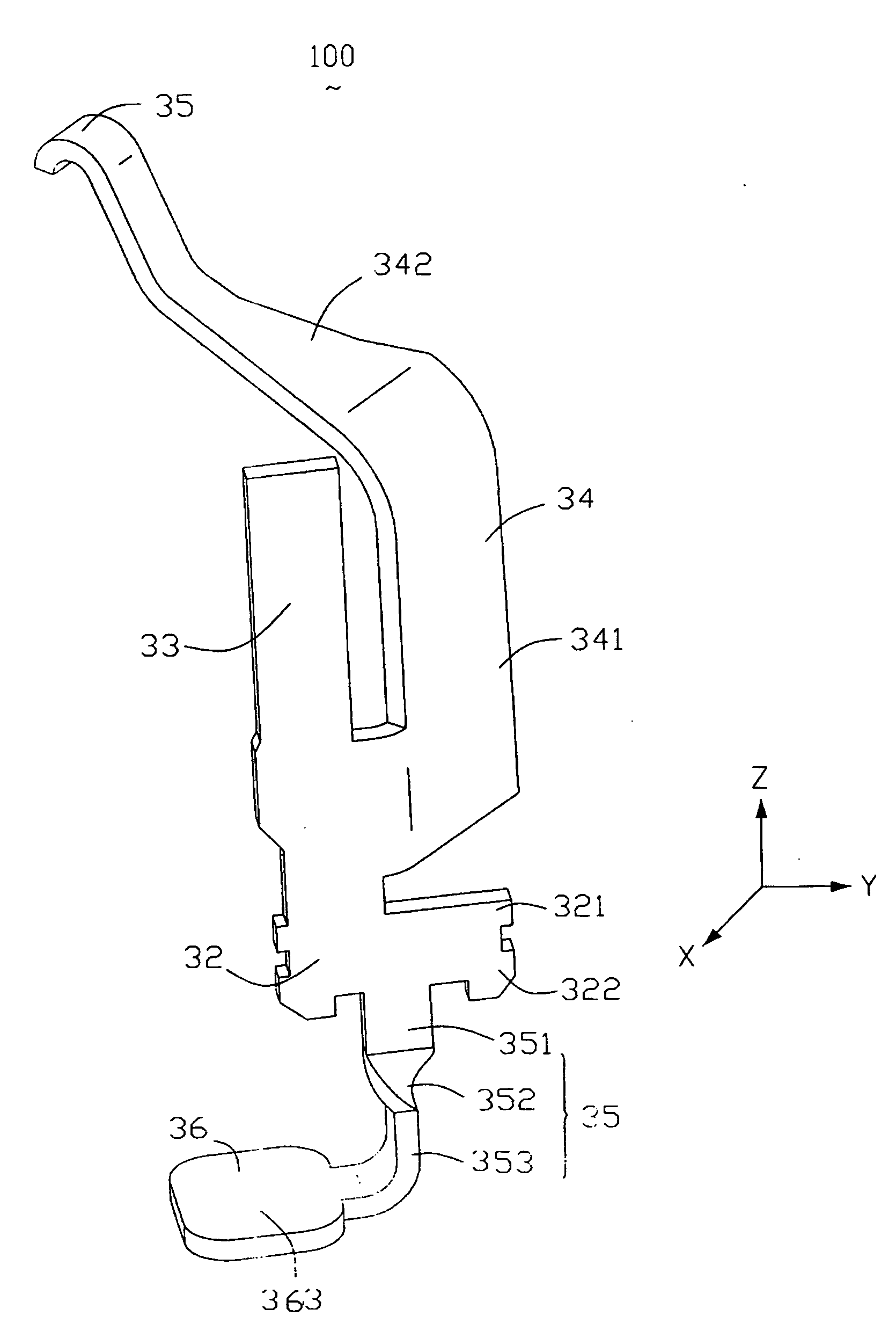 Contact used in an electrical connector