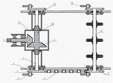 Power transmission device of rootstock excavator