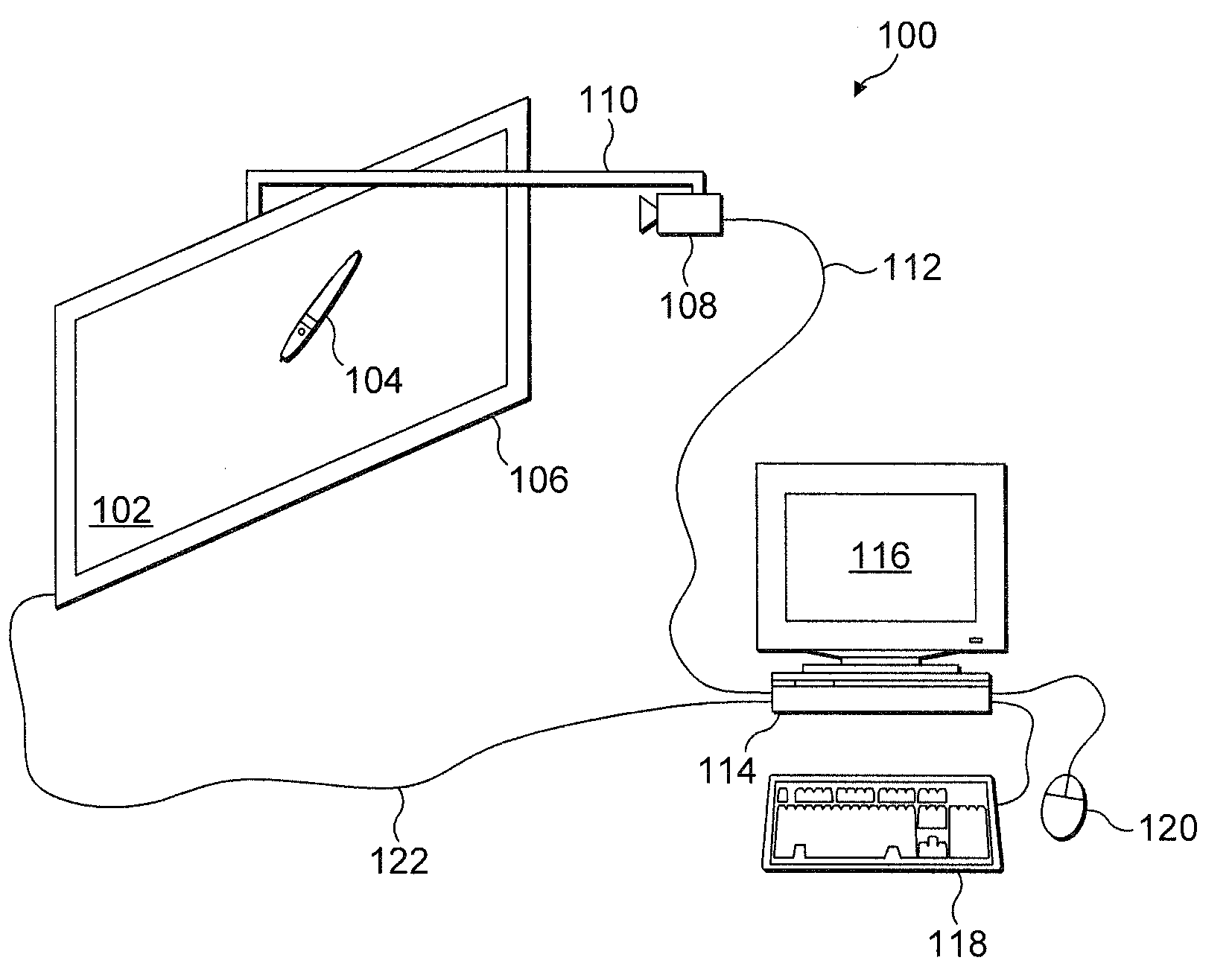 Interactive whiteboard for private use