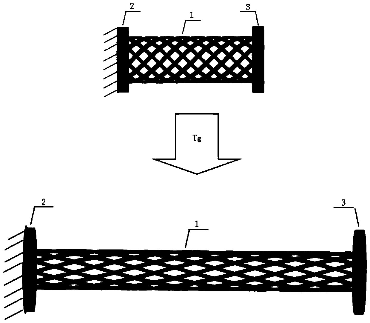 Space scalable type mechanical arm based on 4D printing and expanding and contracting method thereof