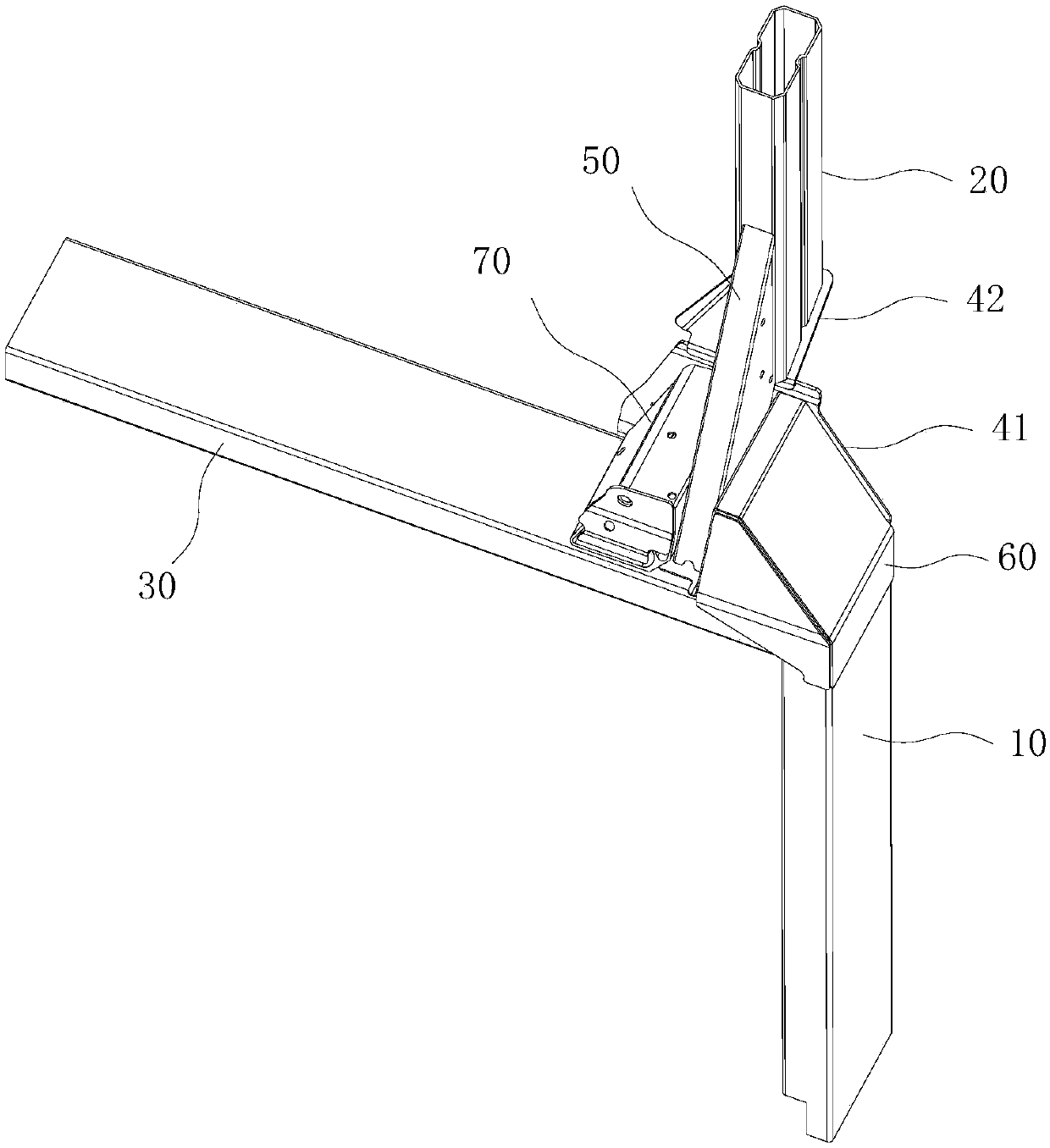 Front longitudinal beam structure