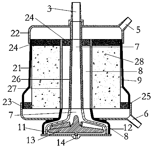 A membrane oxygenator with an integrated centrifugal pump