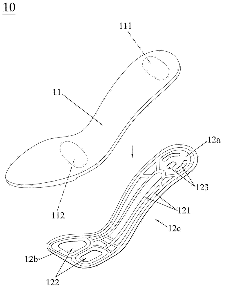 Midsole of high-elasticity shoe with elastic support sheet and high-heeled shoe