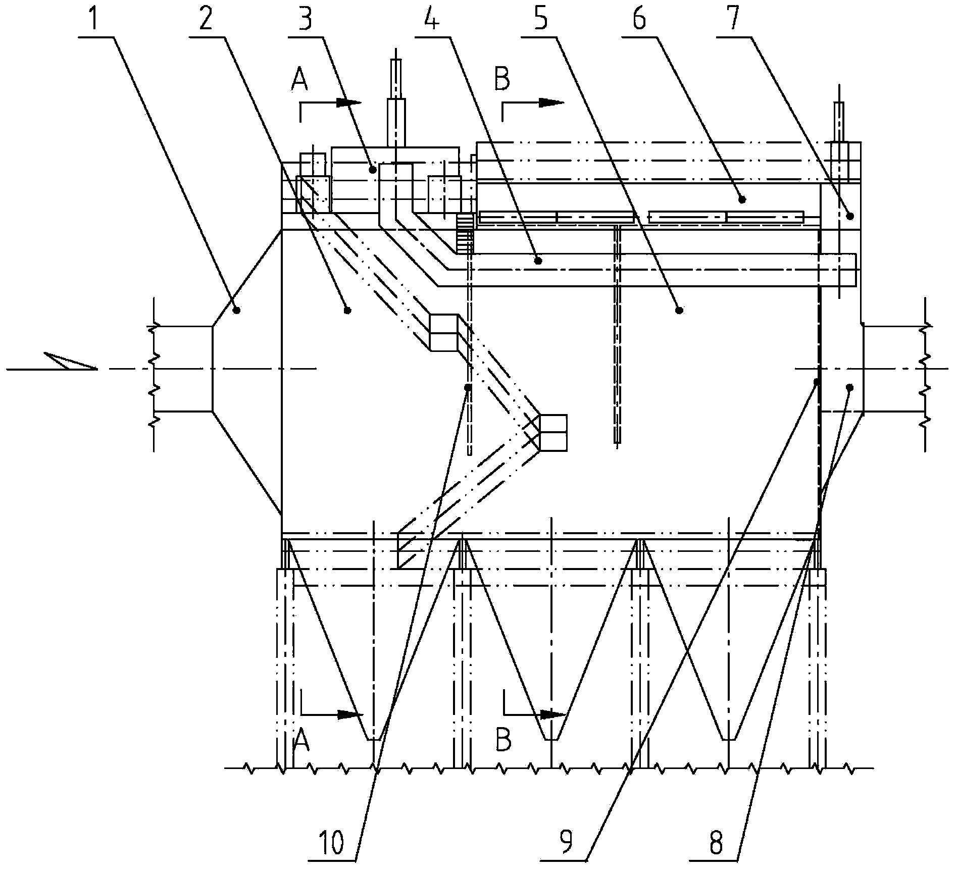 Electric-bag combination type flow-dividing three-state dust collector