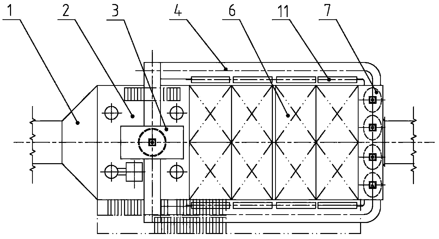 Electric-bag combination type flow-dividing three-state dust collector