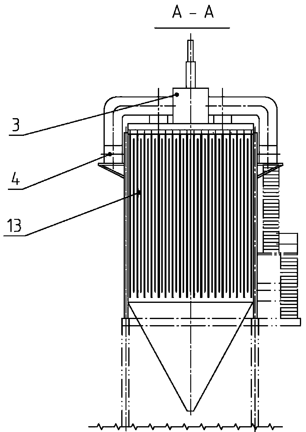 Electric-bag combination type flow-dividing three-state dust collector