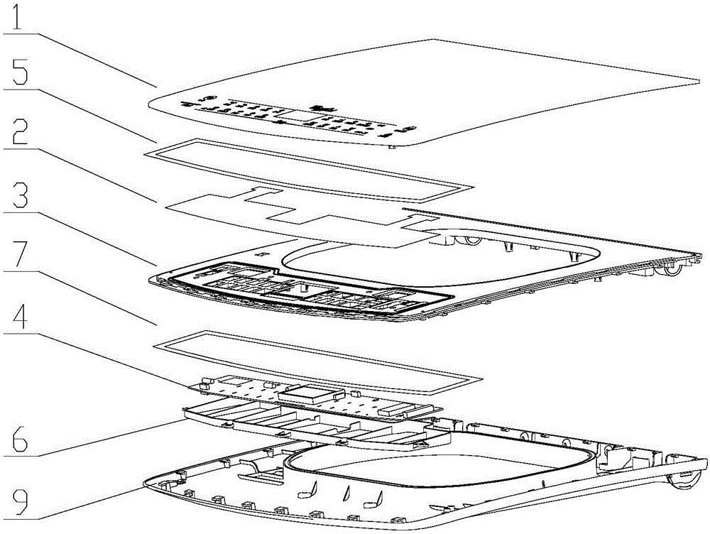 Washing machine cover plate structure with user control and display functions