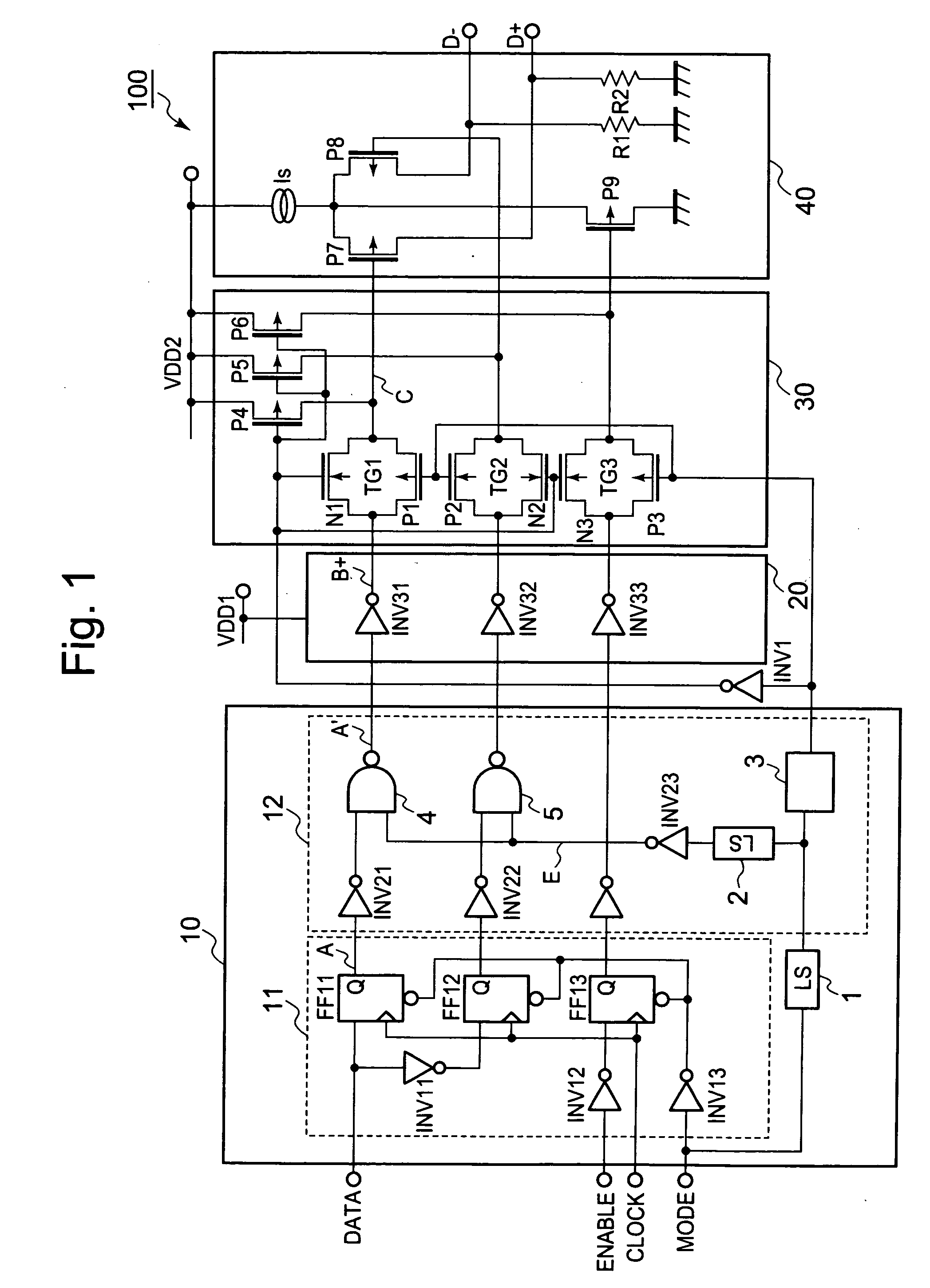 Semiconductor device having transfer gate between pre-buffer and main buffer