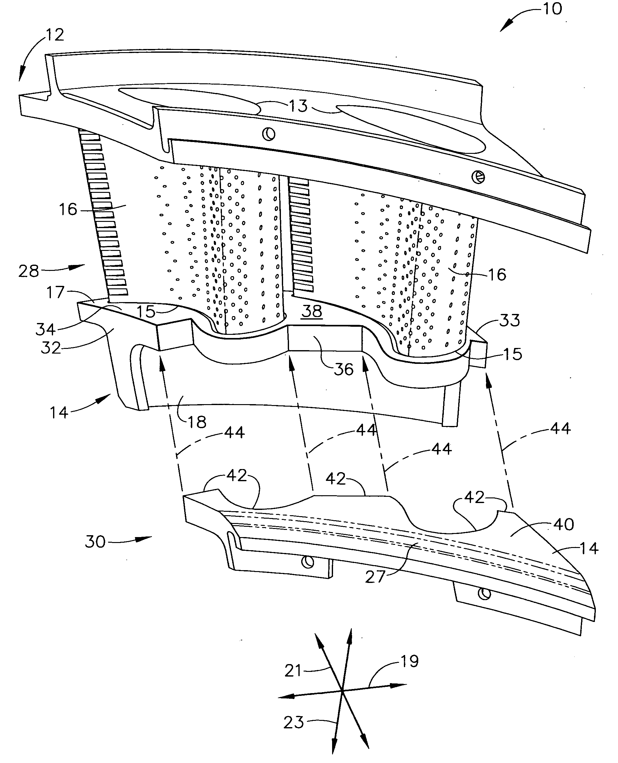 Method for repairing a turbine engine vane assembly and repaired assembly