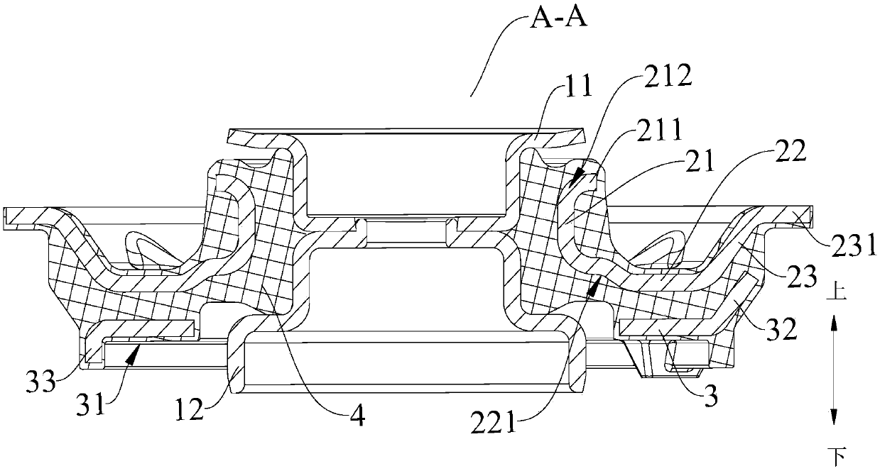 Shock absorber mounting base, front suspension and vehicle