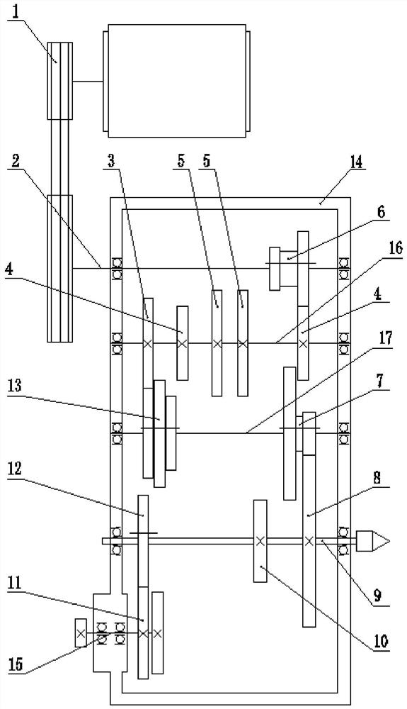 Twelve-speed-gear lathe spindle box assembly