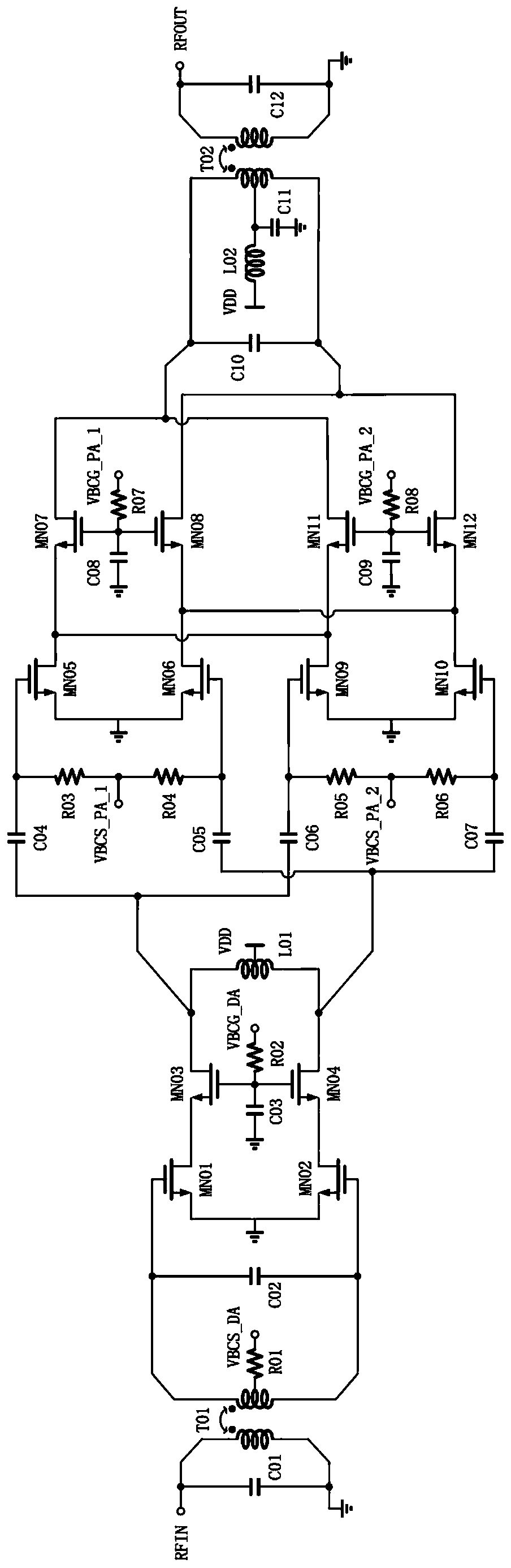 High-linearity radio frequency power amplifier