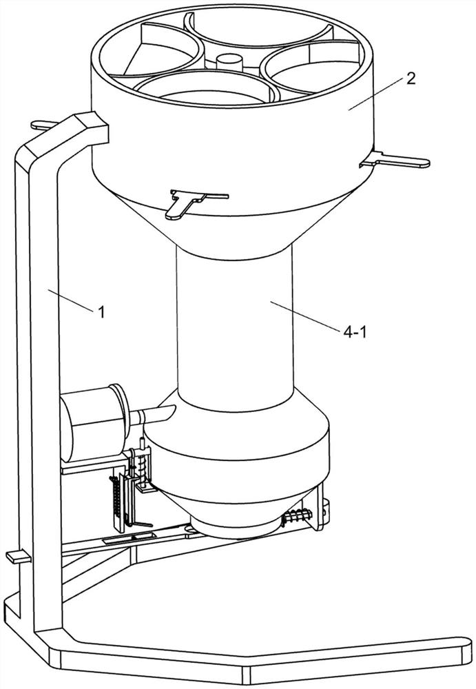 Stirring and tabletting device capable of adjusting proportion of raw materials of powder coating