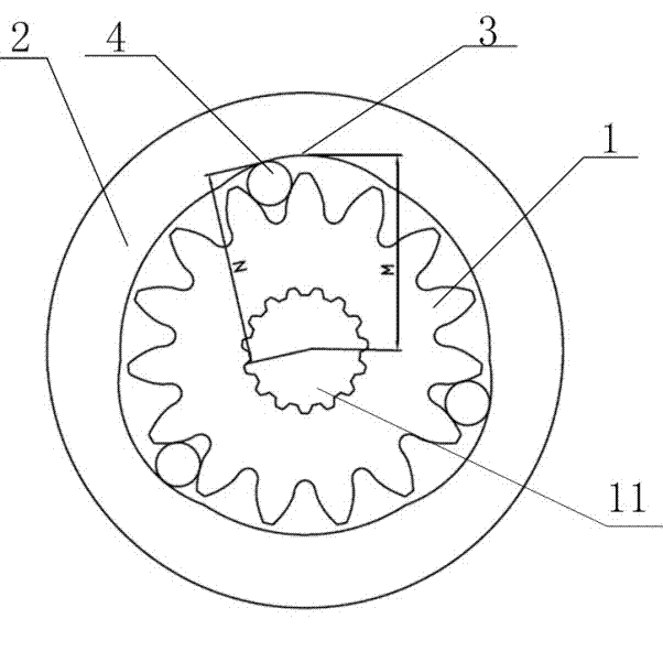 Internal spline gear pitch circle quick positioning device and machining method thereof