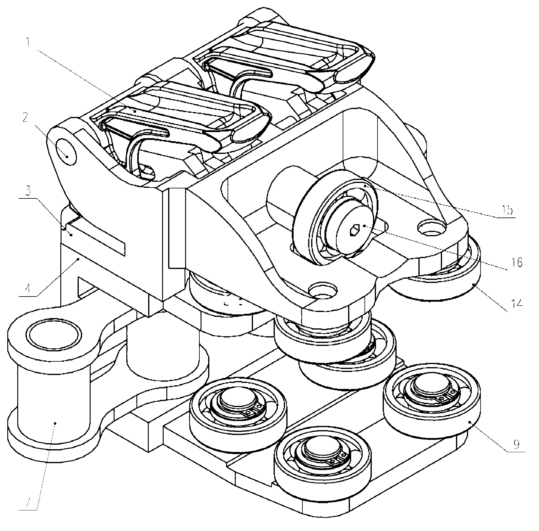 Chain tongs structure of thin film stretching production line