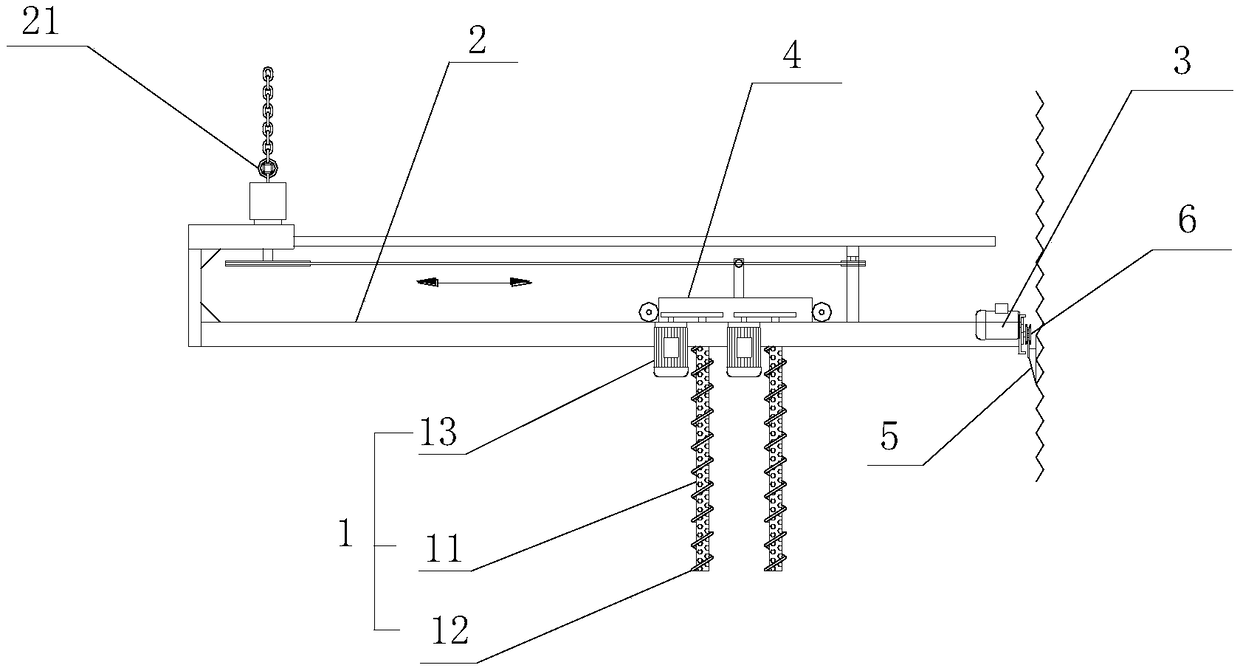 Silo material stirring device