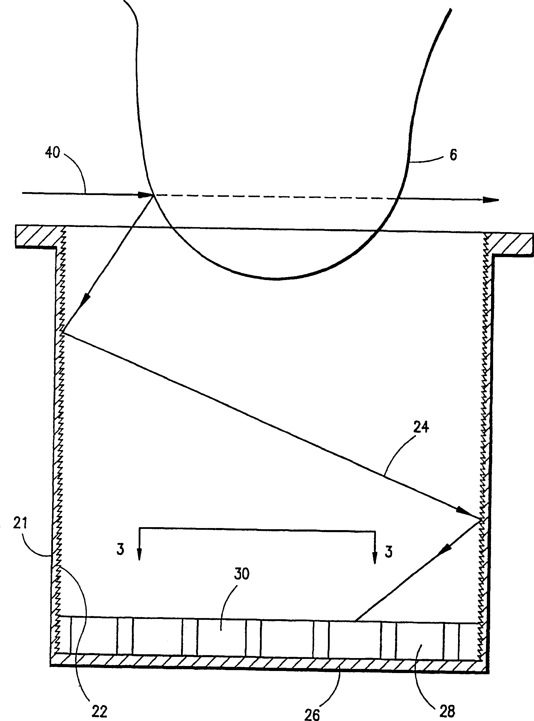 Scanner for medical optical imaging device employing suppression of optical reflections