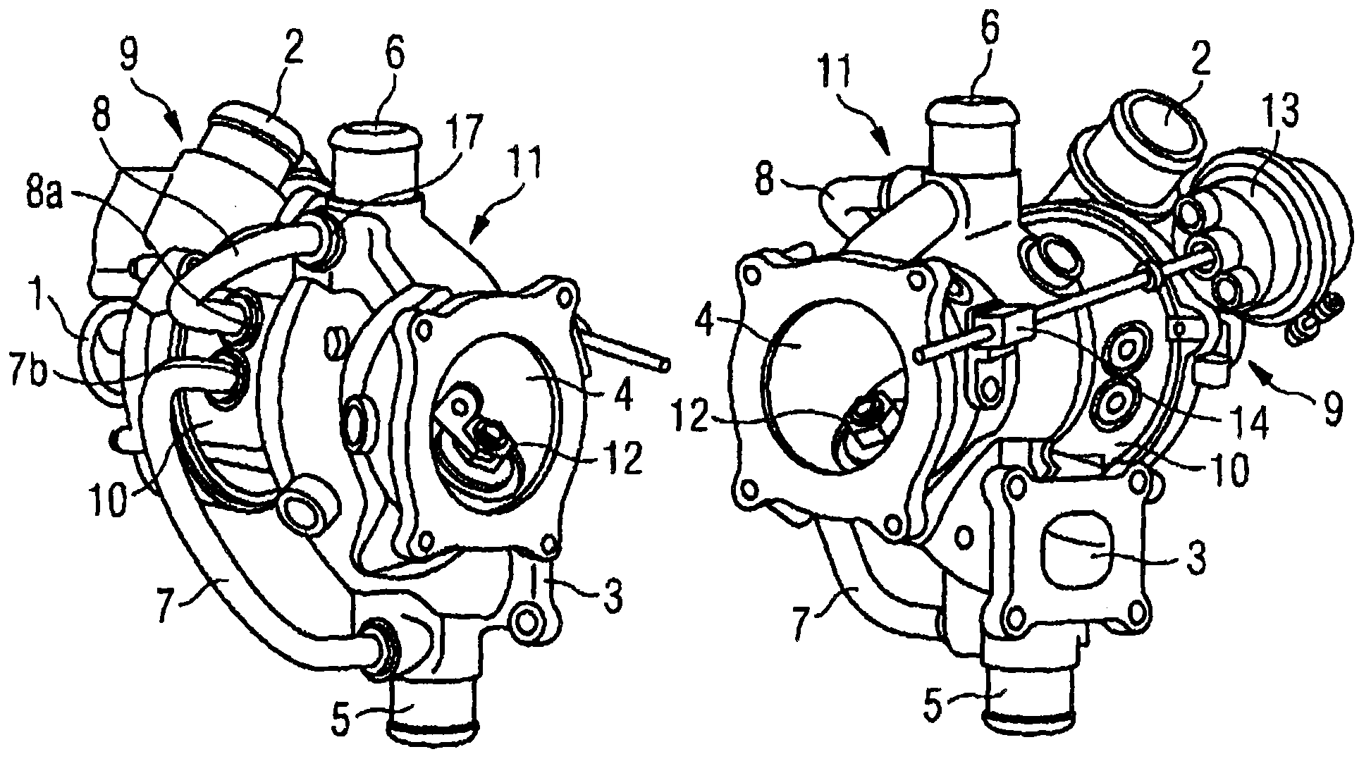 Turbocharger with cooled turbine housing