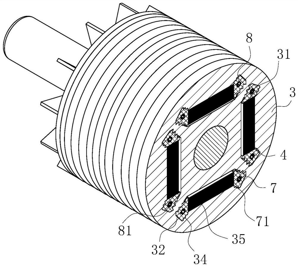 Three-phase permanent magnet synchronous variable frequency motor